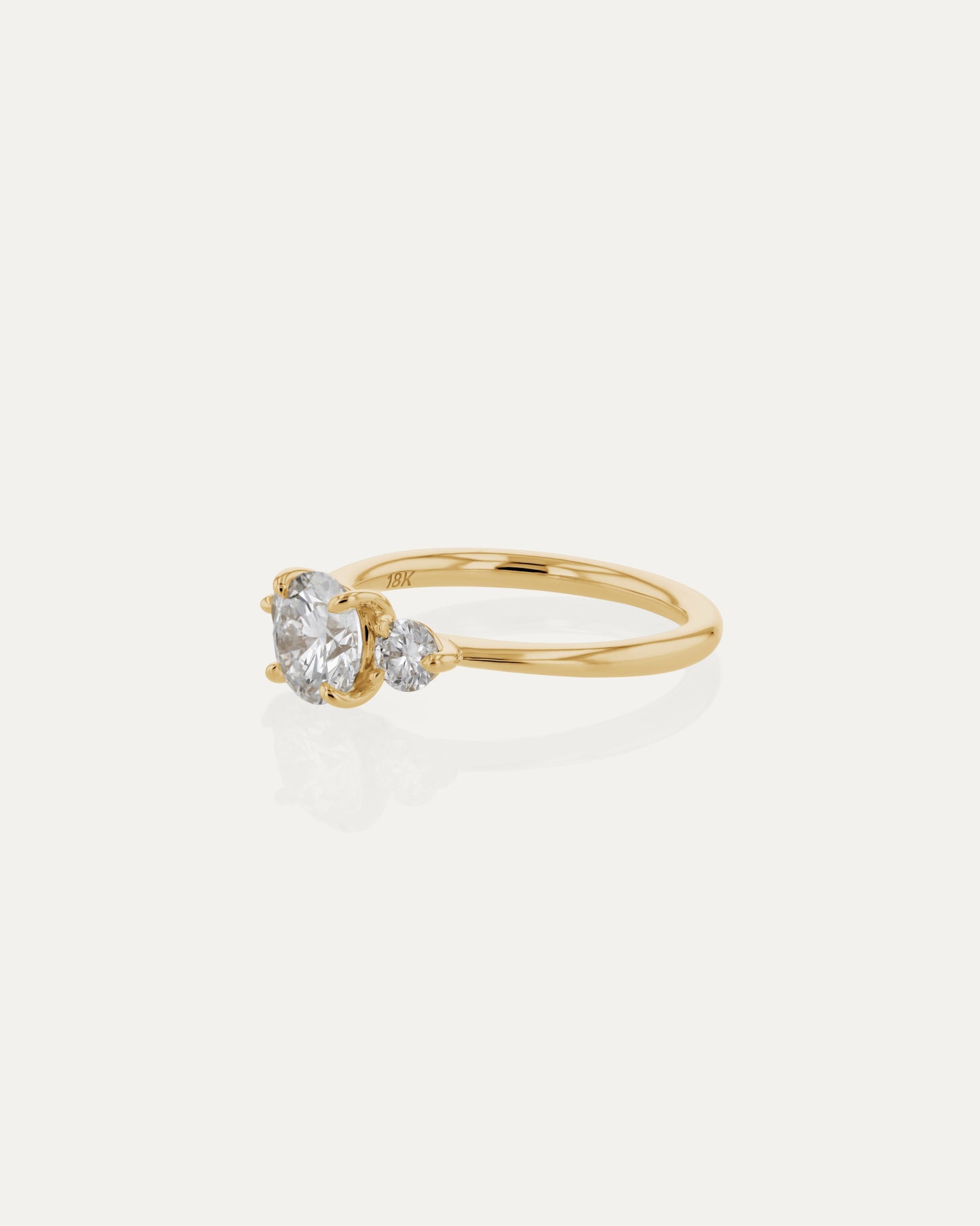 Marquise Shaped Three Stone Lab Grown Diamond Engagement Ring