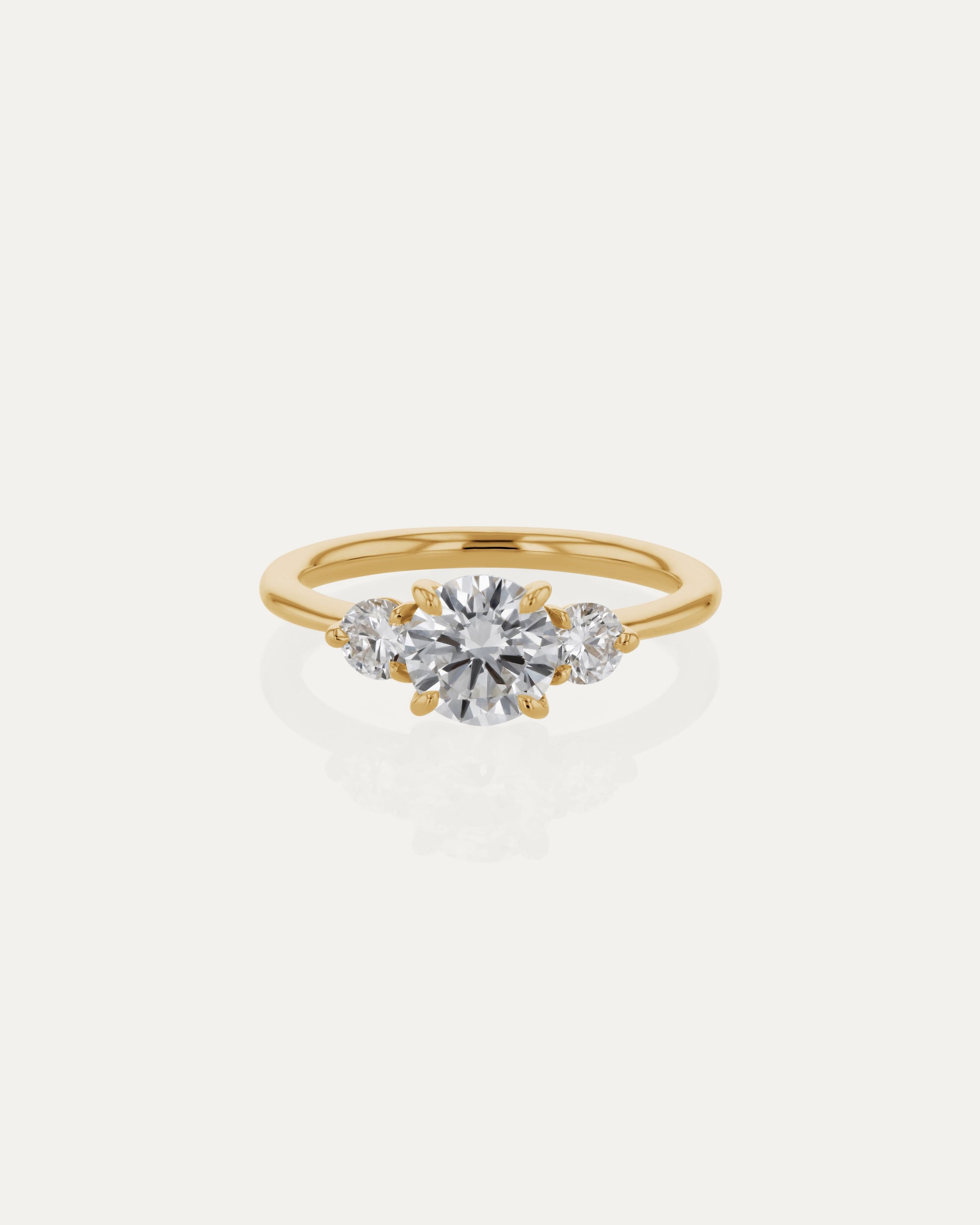 Marquise Shaped Three Stone Lab Grown Diamond Engagement Ring