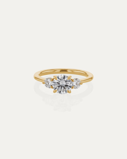 Marquise Shaped Three Stone Lab Grown Diamond Engagement Ring