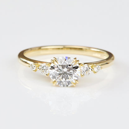Marquise Shaped Three Stone Lab Grown Diamond Engagement Ring