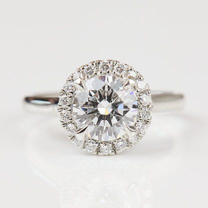 Marquise Shaped Three Stone Lab Grown Diamond Engagement Ring
