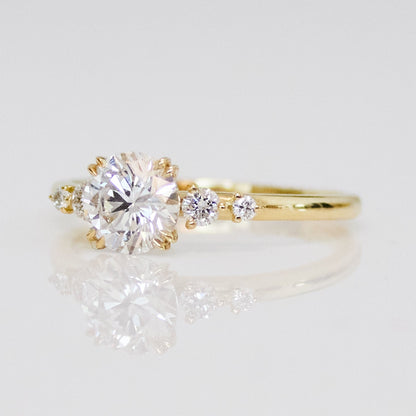 Marquise Shaped Three Stone Lab Grown Diamond Engagement Ring