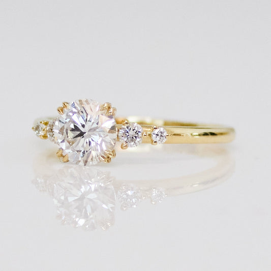 Marquise Shaped Three Stone Lab Grown Diamond Engagement Ring
