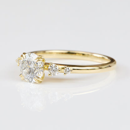 Marquise Shaped Three Stone Lab Grown Diamond Engagement Ring