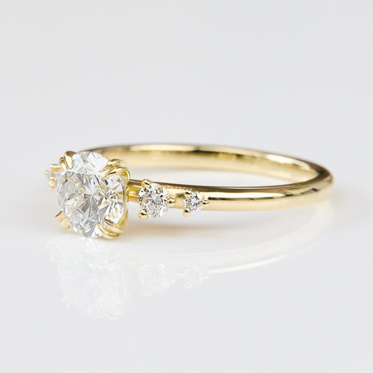 Marquise Shaped Three Stone Lab Grown Diamond Engagement Ring
