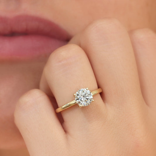 2.9 Carats Emerald Pave Styled Moissanite Engagement Ring