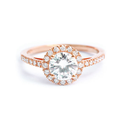 2.9 Carats Emerald Pave Styled Moissanite Engagement Ring
