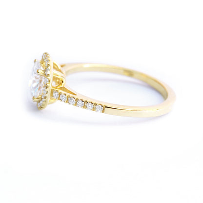 2.9 Carats Emerald Pave Styled Moissanite Engagement Ring