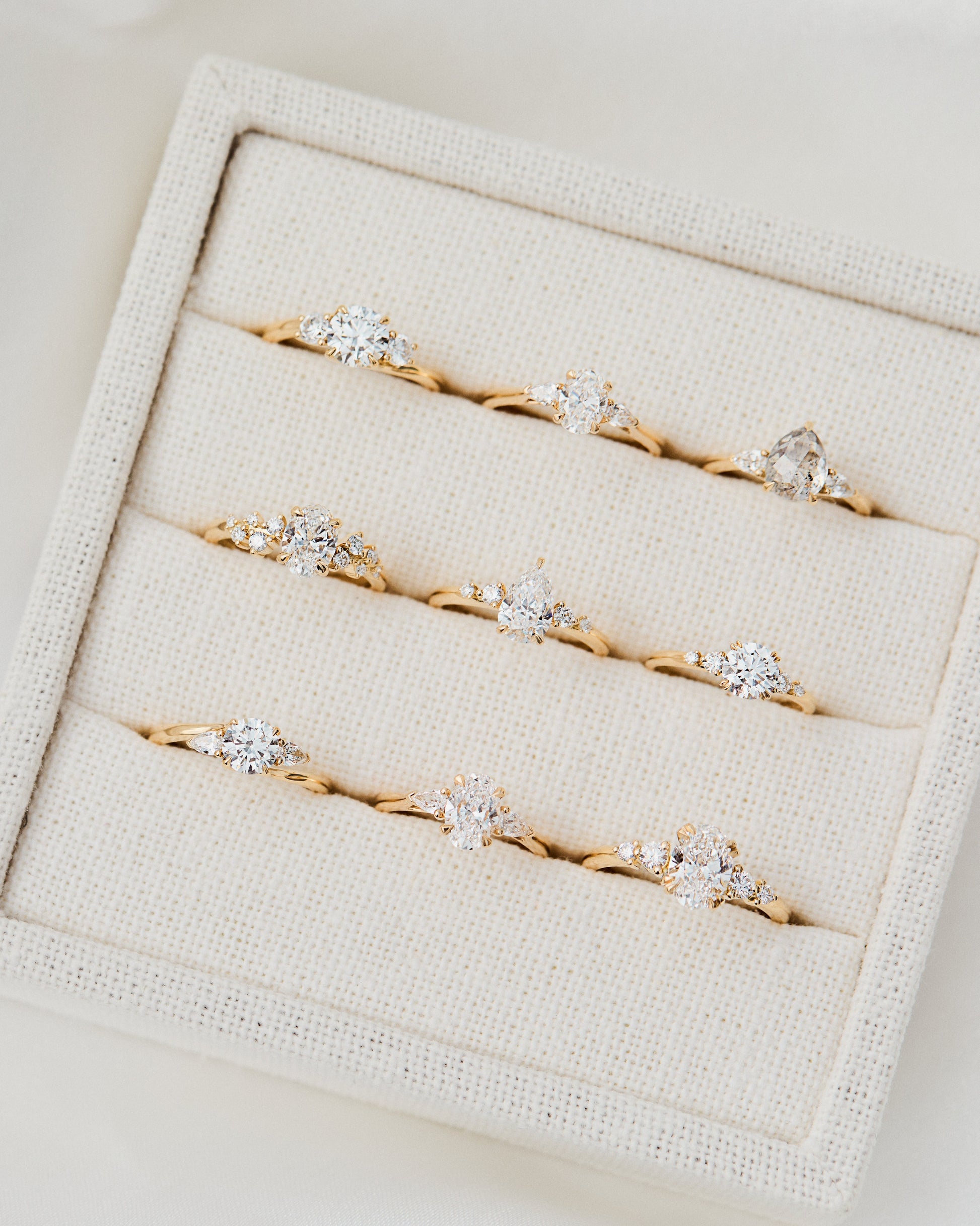 Marquise Shaped Three Stone Lab Grown Diamond Engagement Ring