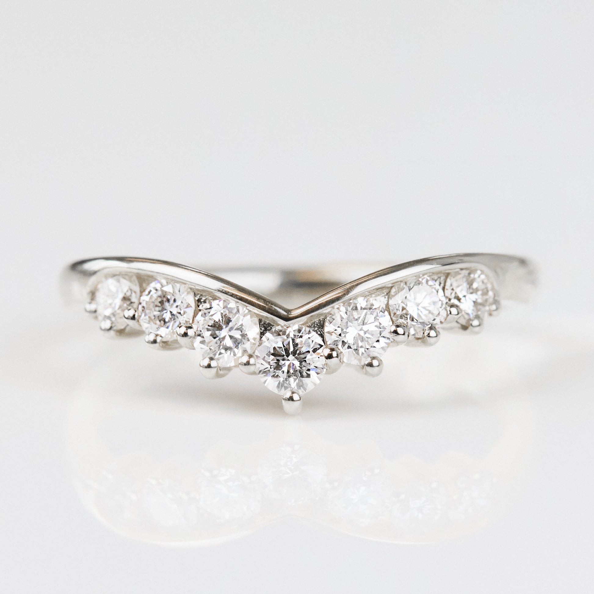 0.25 TCW Round Shaped Half Eternity Lab Grown Diamond Wedding Band