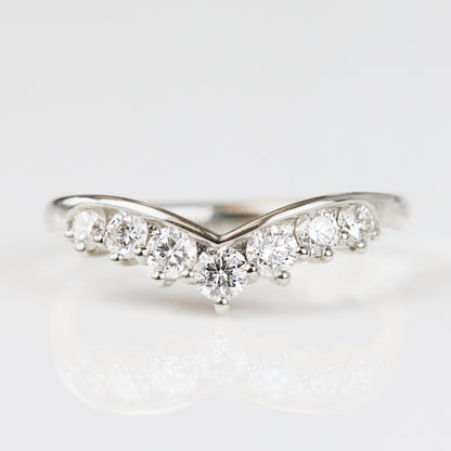 0.25 TCW Round Shaped Half Eternity Lab Grown Diamond Wedding Band