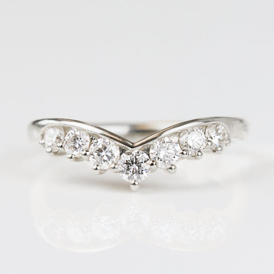 0.25 TCW Round Shaped Half Eternity Lab Grown Diamond Wedding Band