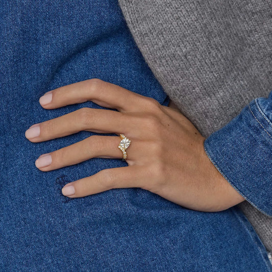 Timeless 1.5 CT Cushion Cut Swirl Bezel Pave Moissanite Diamond Engagement Ring