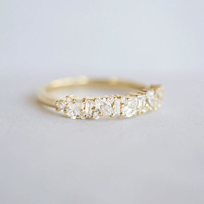 0.25 TCW Round Shaped Half Eternity Lab Grown Diamond Wedding Band