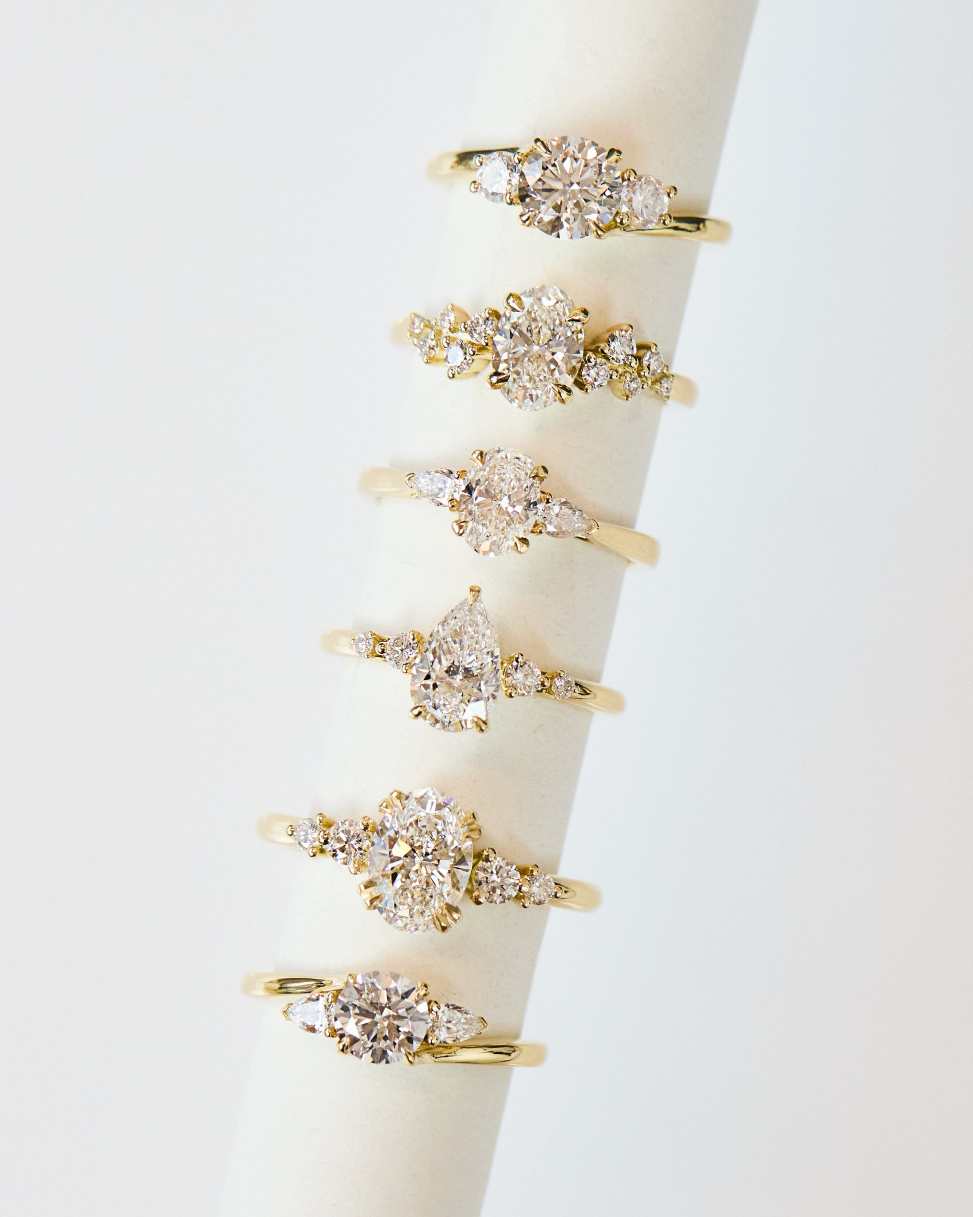 Marquise Shaped Three Stone Lab Grown Diamond Engagement Ring