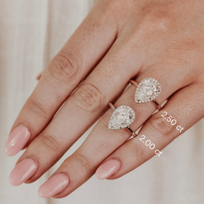 Marquise Shaped Three Stone Lab Grown Diamond Engagement Ring