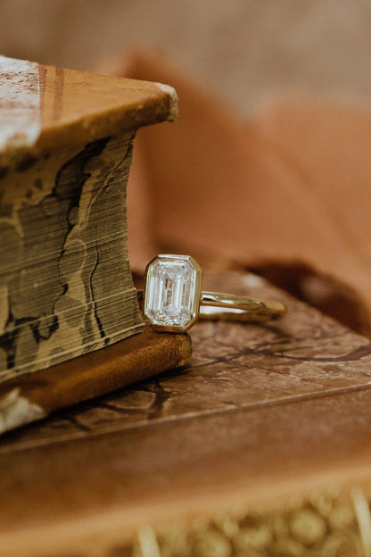 Marquise Shaped Three Stone Lab Grown Diamond Engagement Ring