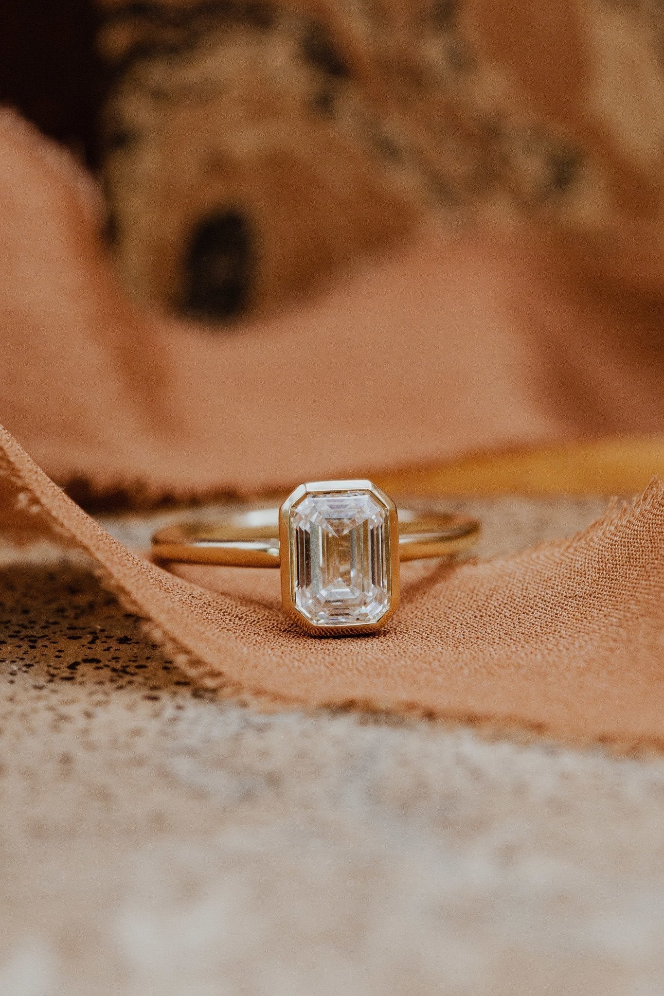 Marquise Shaped Three Stone Lab Grown Diamond Engagement Ring