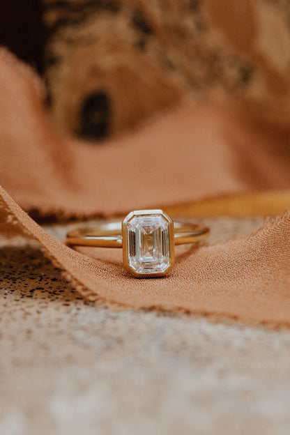 Marquise Shaped Three Stone Lab Grown Diamond Engagement Ring