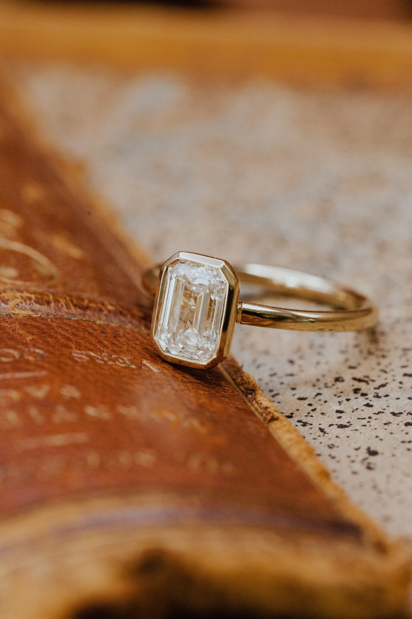 Marquise Shaped Three Stone Lab Grown Diamond Engagement Ring
