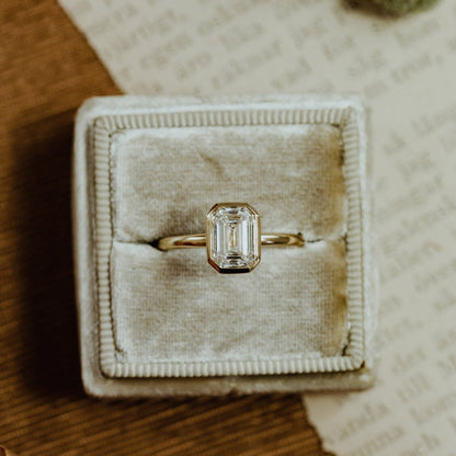 Marquise Shaped Three Stone Lab Grown Diamond Engagement Ring