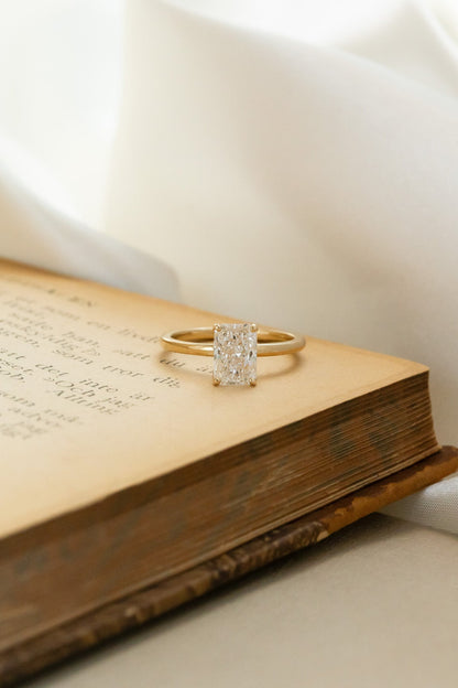 Marquise Shaped Three Stone Lab Grown Diamond Engagement Ring
