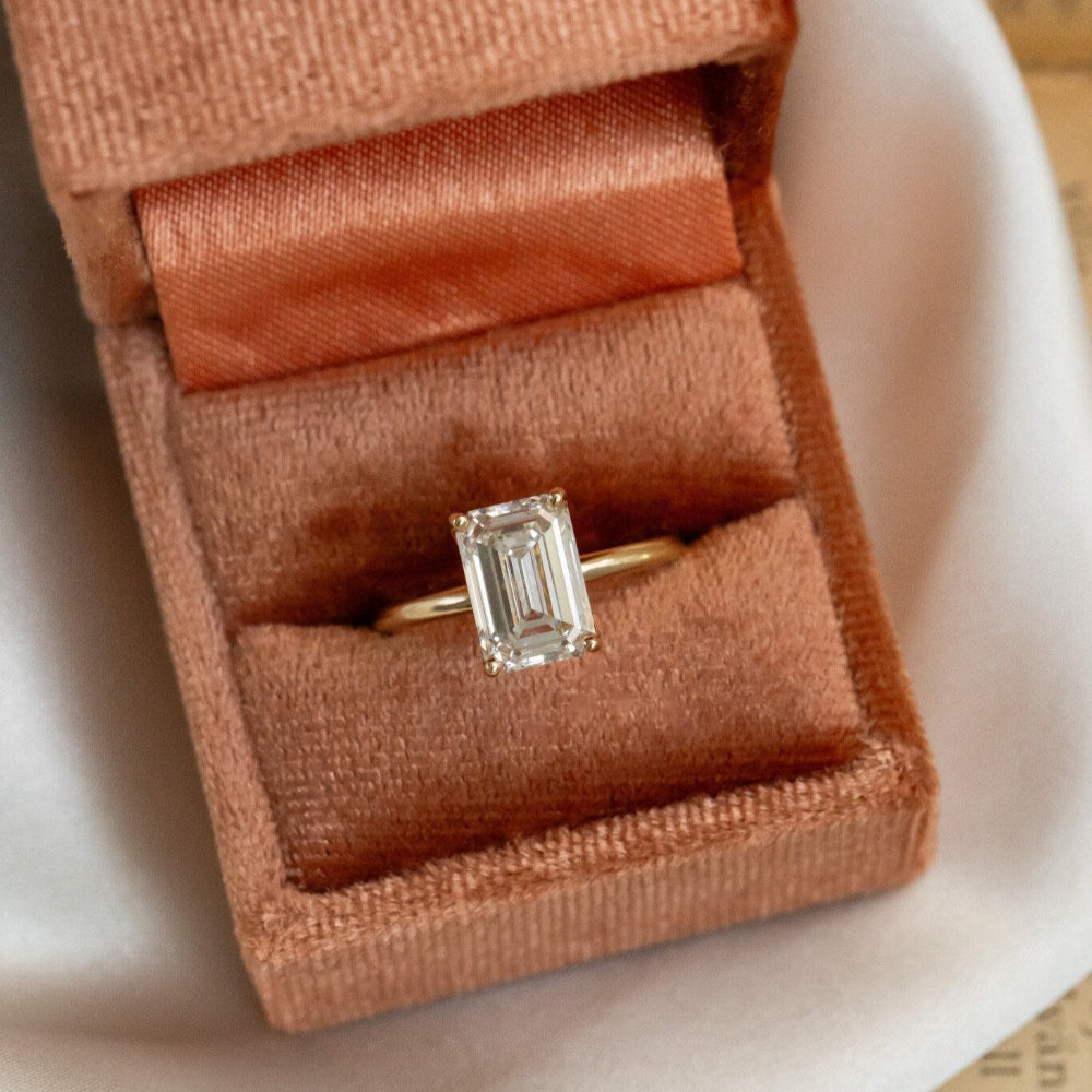 Marquise Shaped Three Stone Lab Grown Diamond Engagement Ring
