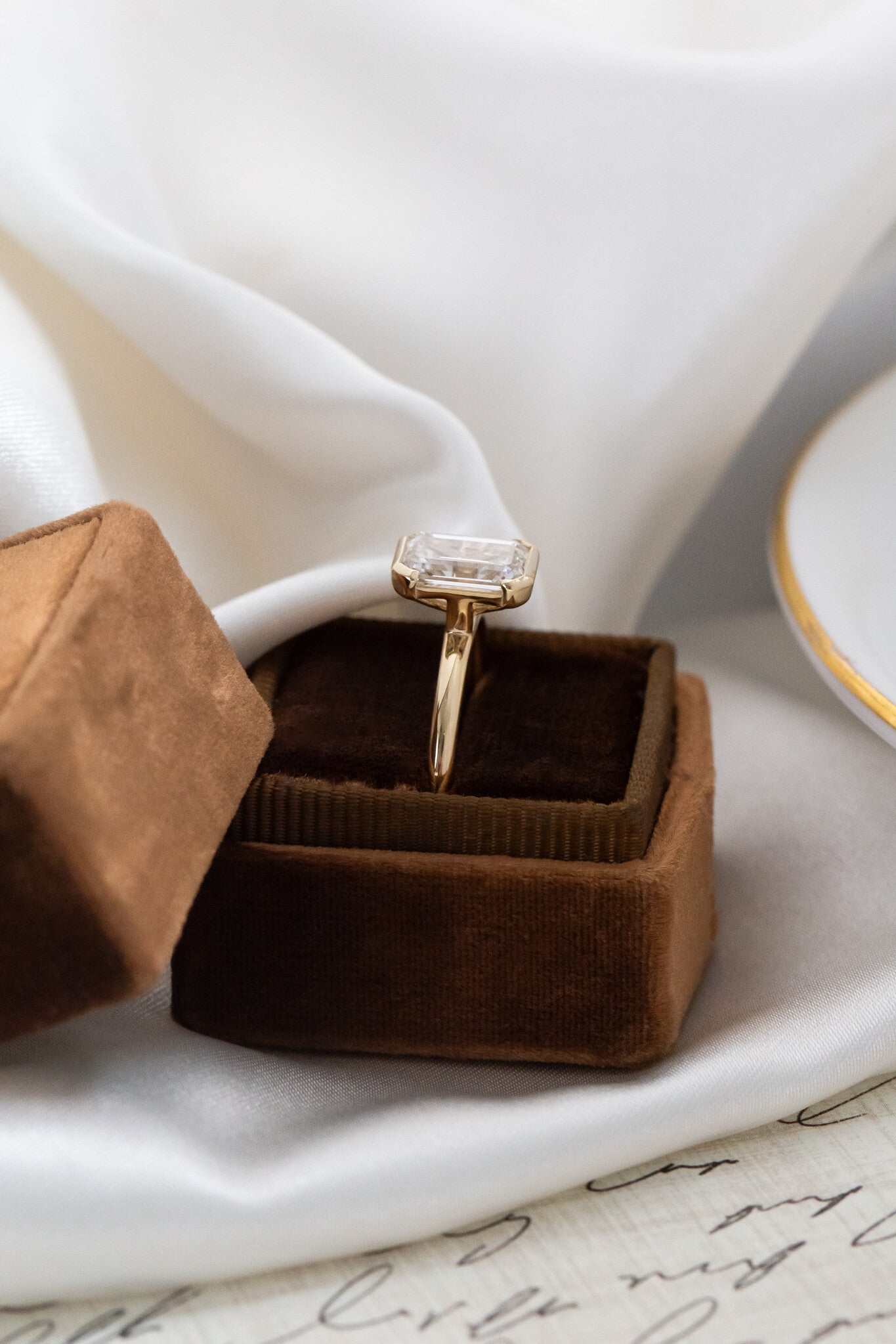 Marquise Shaped Three Stone Lab Grown Diamond Engagement Ring