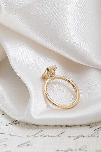 Marquise Shaped Three Stone Lab Grown Diamond Engagement Ring