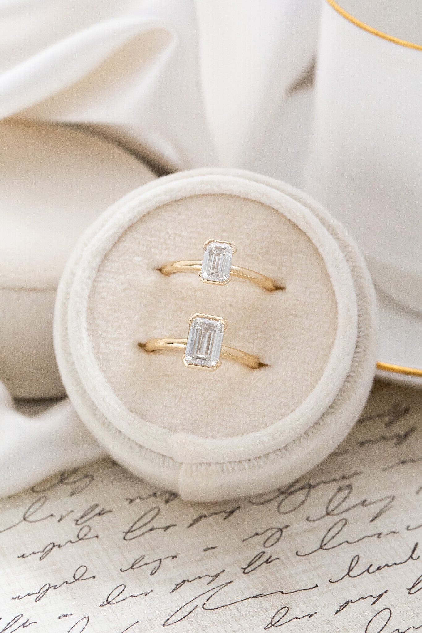 Marquise Shaped Three Stone Lab Grown Diamond Engagement Ring