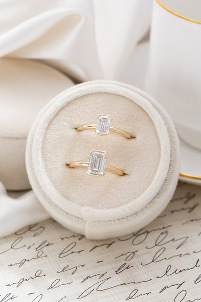 Marquise Shaped Three Stone Lab Grown Diamond Engagement Ring