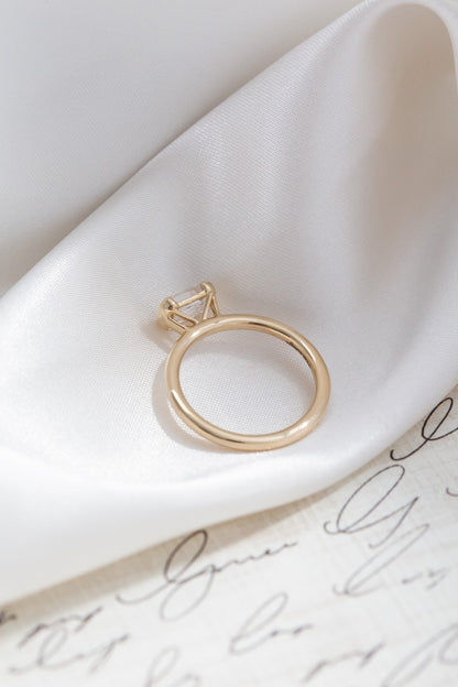 Marquise Shaped Three Stone Lab Grown Diamond Engagement Ring