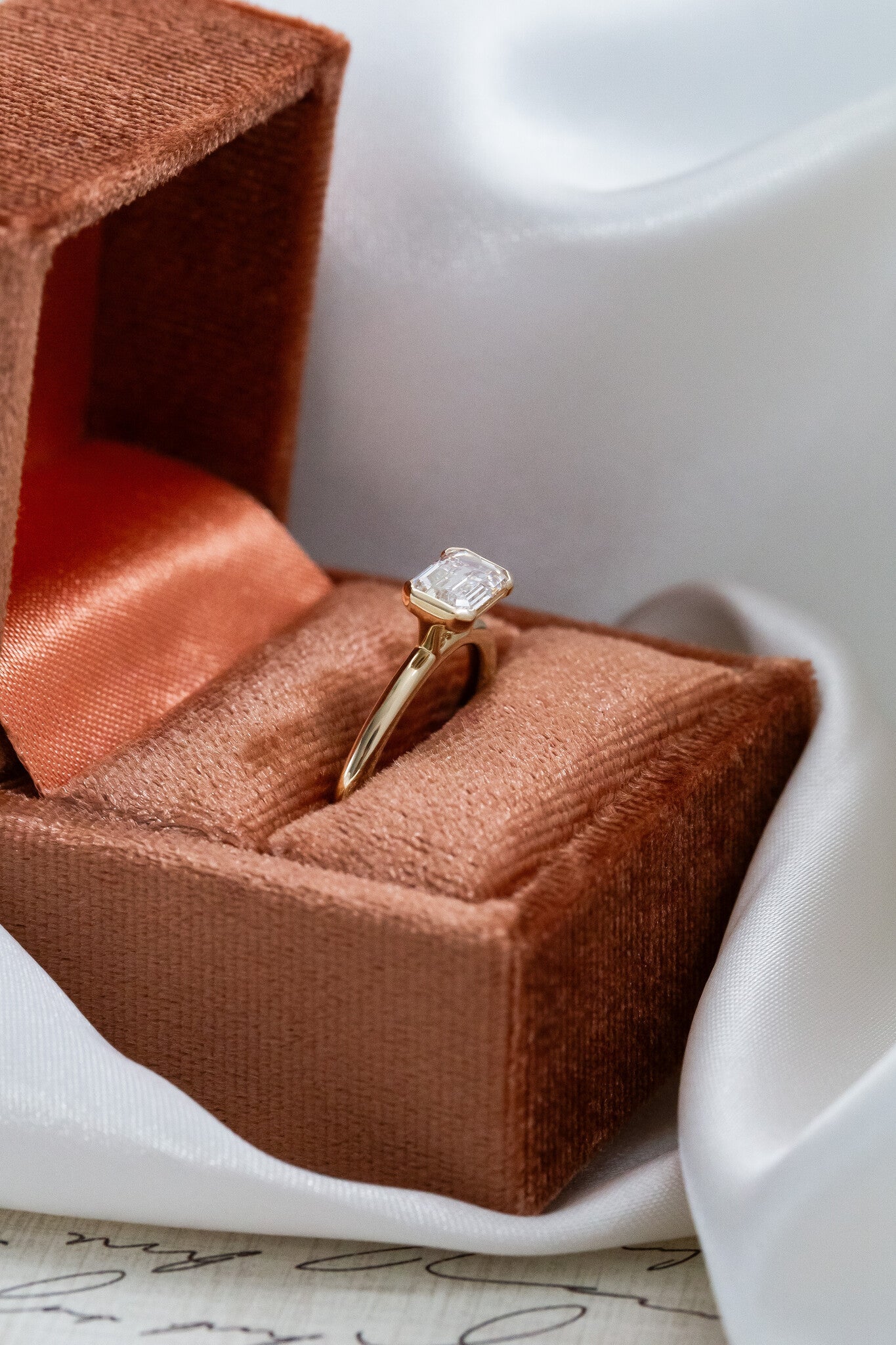 Marquise Shaped Three Stone Lab Grown Diamond Engagement Ring