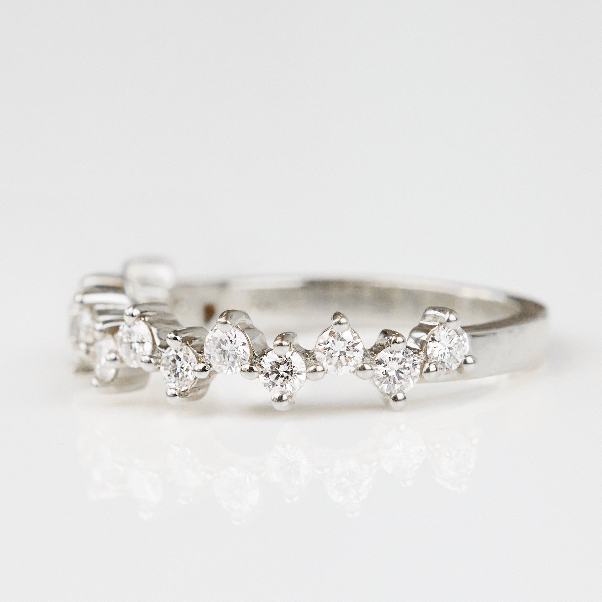 0.25 TCW Round Shaped Half Eternity Lab Grown Diamond Wedding Band