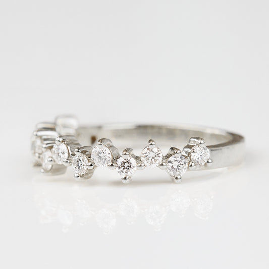 0.25 TCW Round Shaped Half Eternity Lab Grown Diamond Wedding Band