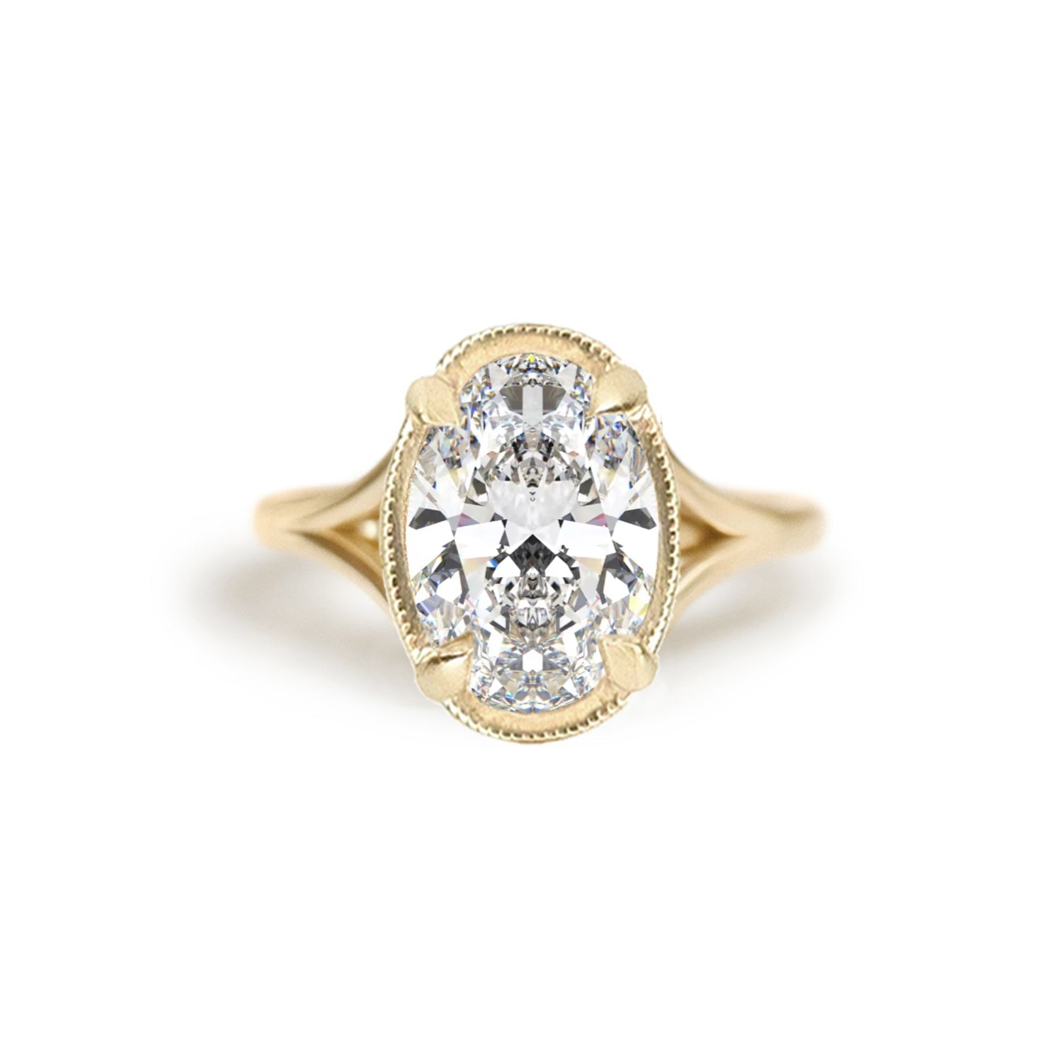 Marquise Shaped Three Stone Lab Grown Diamond Engagement Ring