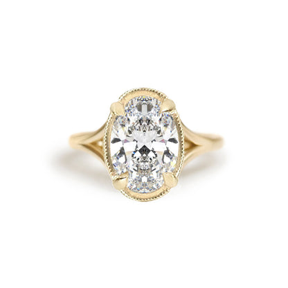 Marquise Shaped Three Stone Lab Grown Diamond Engagement Ring