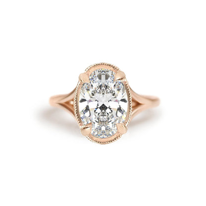Marquise Shaped Three Stone Lab Grown Diamond Engagement Ring