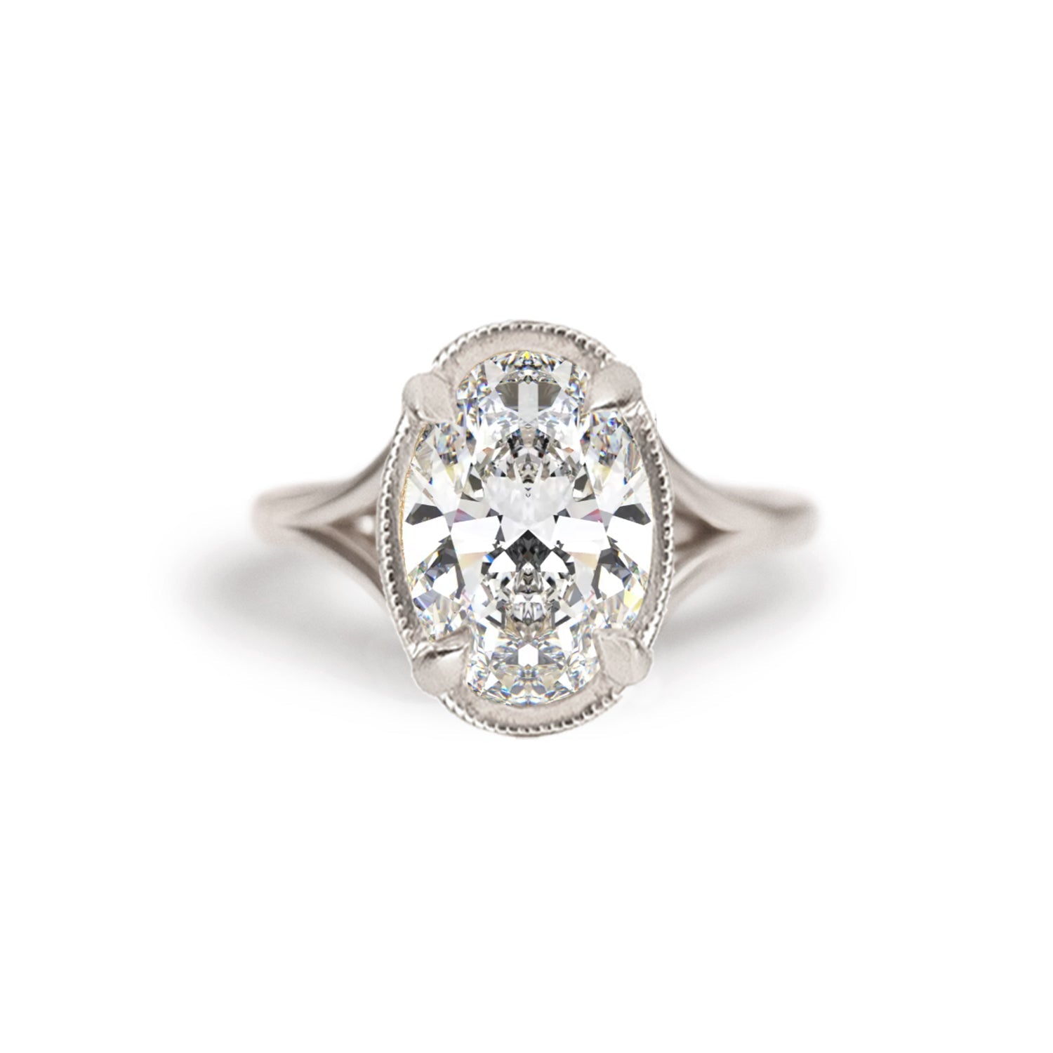 Marquise Shaped Three Stone Lab Grown Diamond Engagement Ring