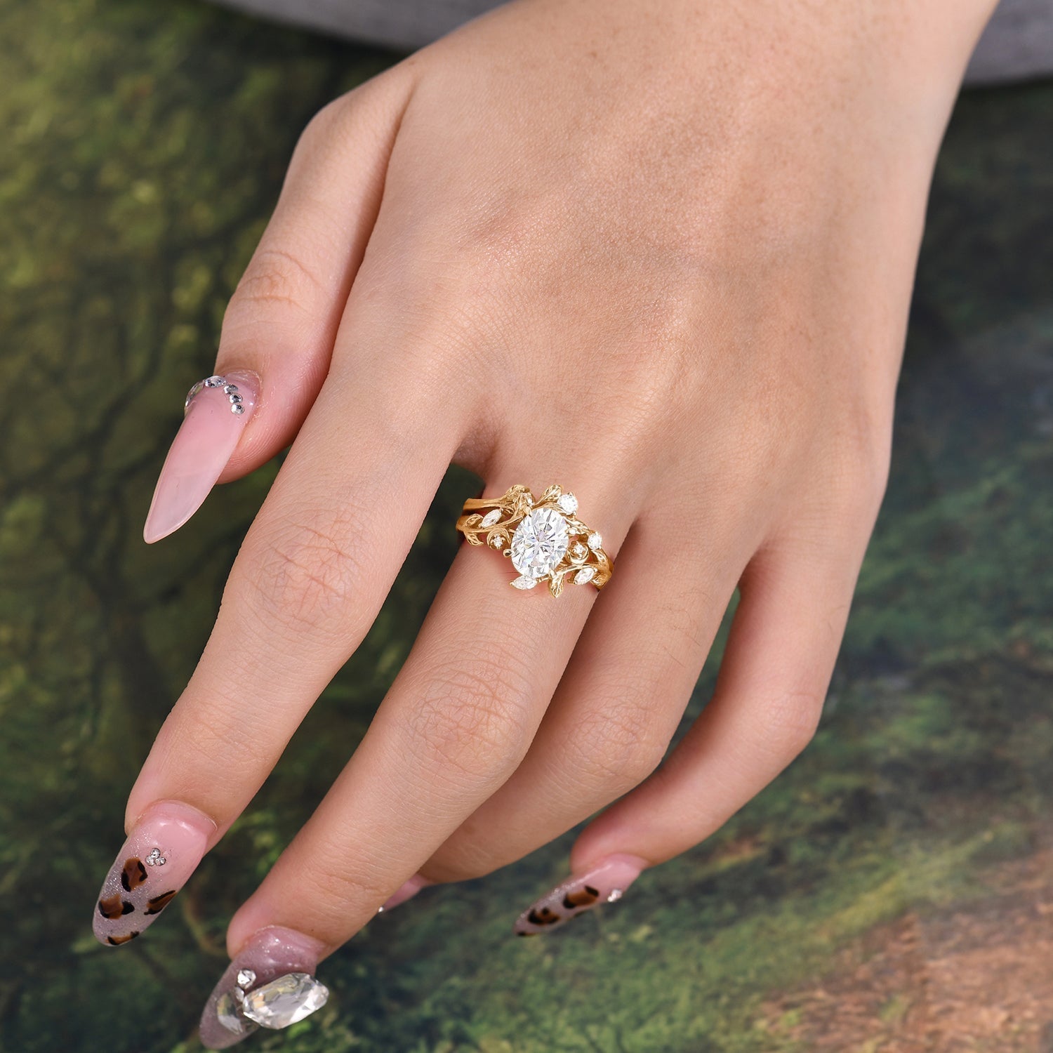 Marquise Shaped Three Stone Lab Grown Diamond Engagement Ring