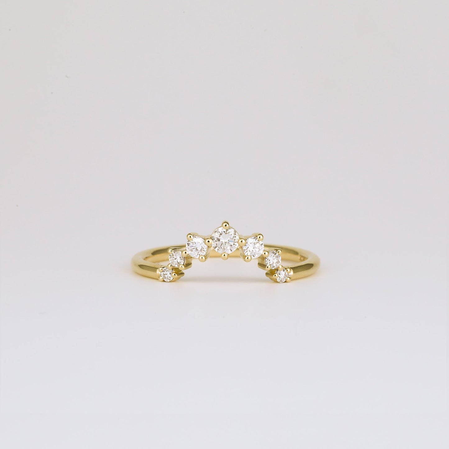 0.24 TCW Round Shaped Curved Moissanite Wedding Band