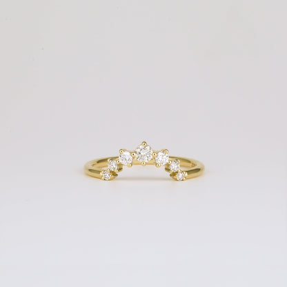 0.24 TCW Round Shaped Curved Moissanite Wedding Band
