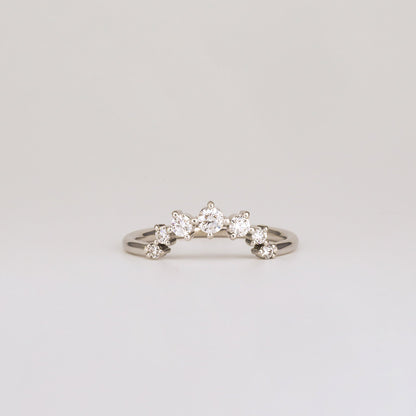 0.24 TCW Round Shaped Curved Moissanite Wedding Band