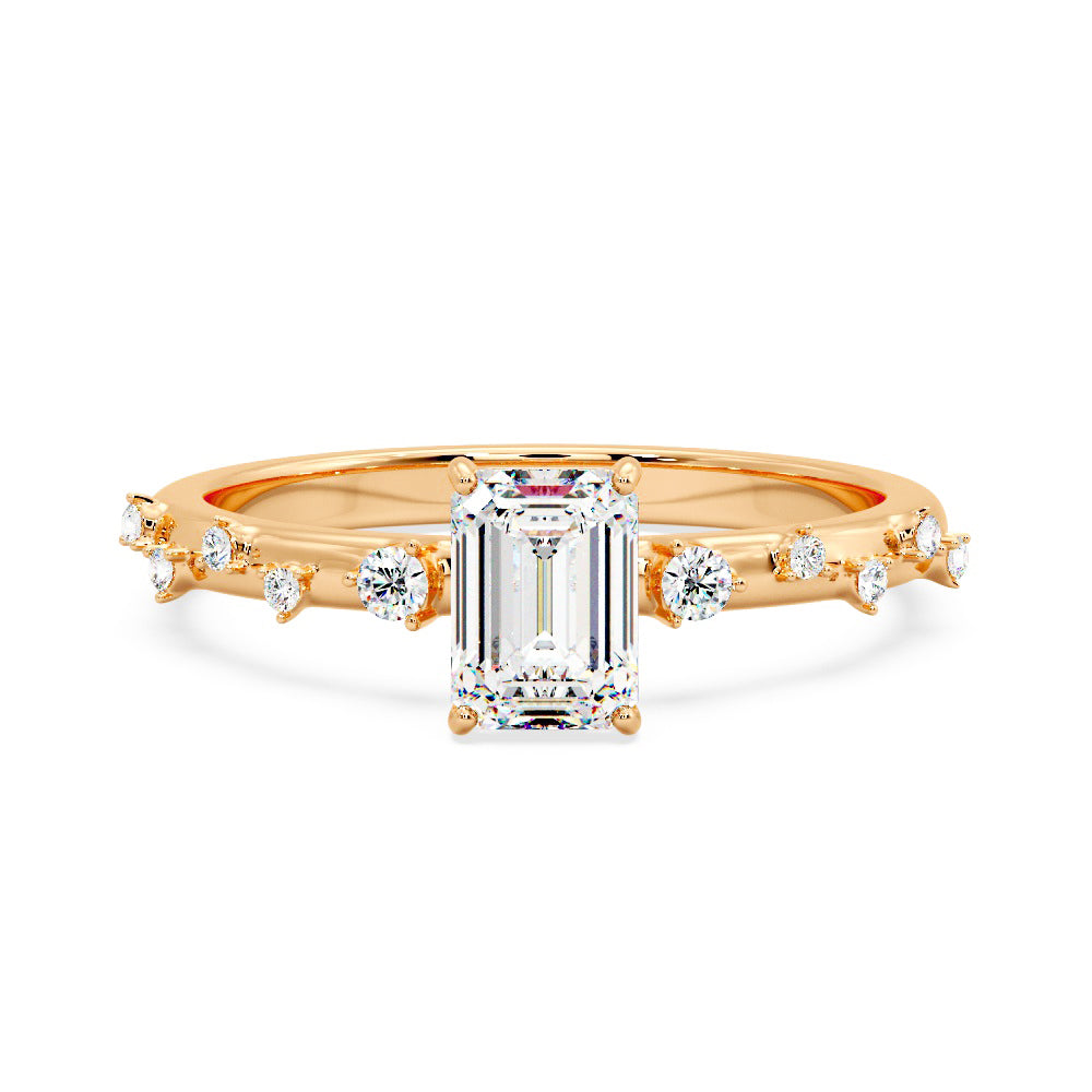 Marquise Shaped Three Stone Lab Grown Diamond Engagement Ring
