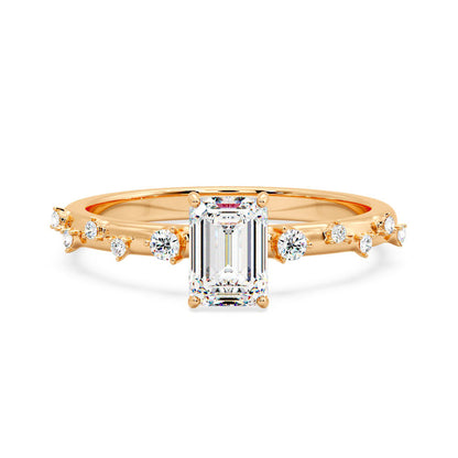 Marquise Shaped Three Stone Lab Grown Diamond Engagement Ring