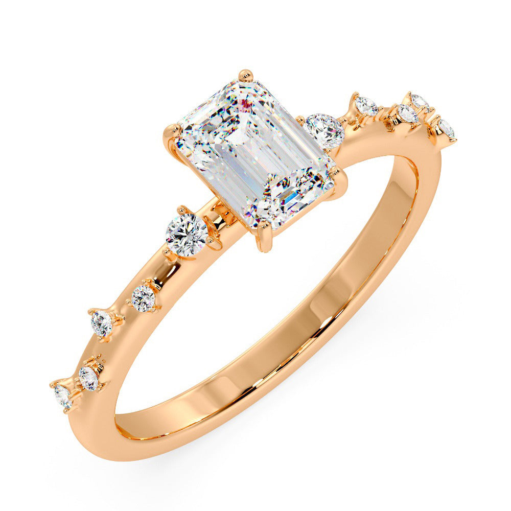 Marquise Shaped Three Stone Lab Grown Diamond Engagement Ring