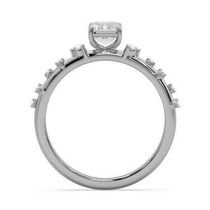 Marquise Shaped Three Stone Lab Grown Diamond Engagement Ring