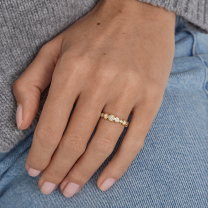 Timeless 0.3 TCW Round Stones Bezel Full Eternity Moissanite Diamond Wedding Band