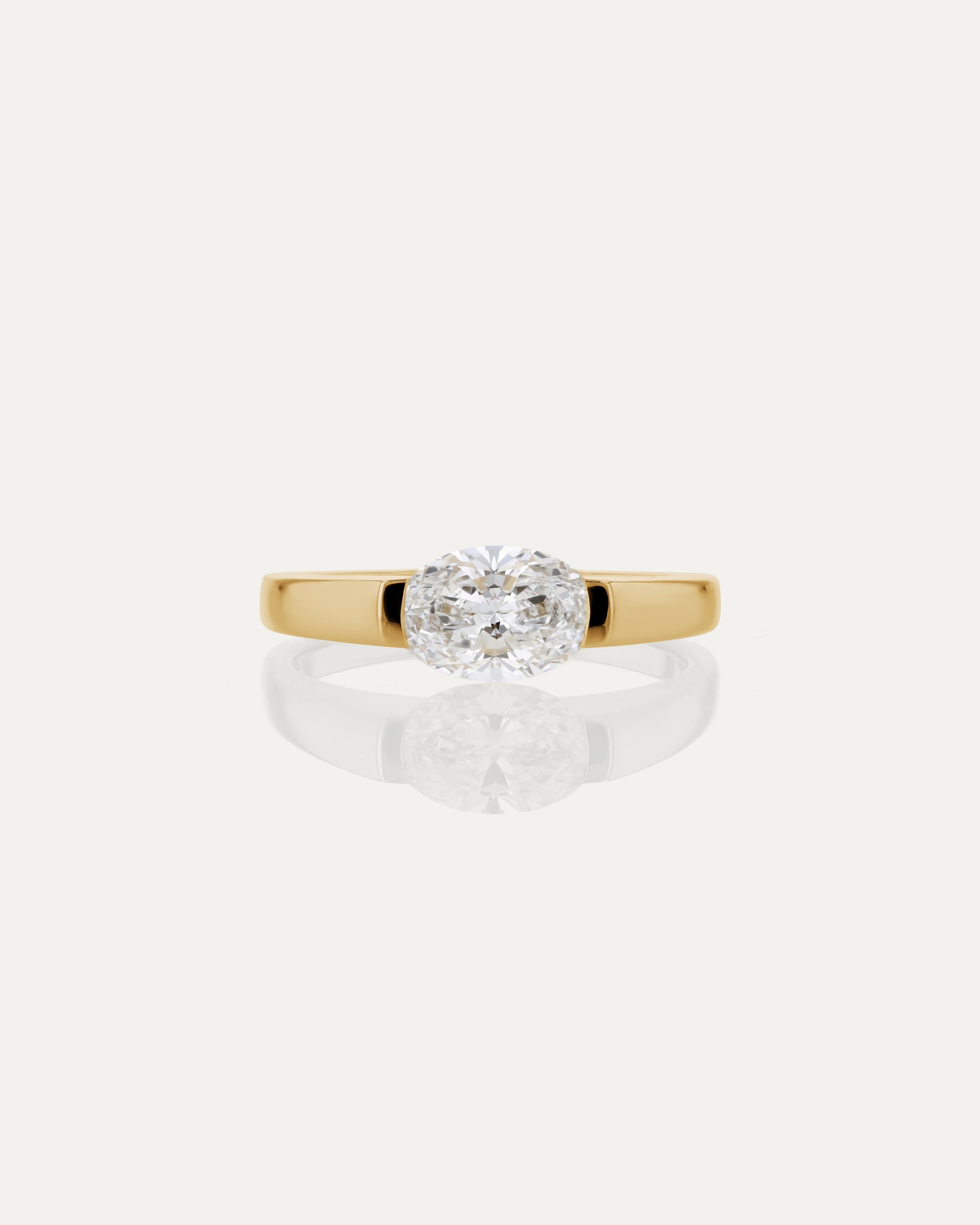 Marquise Shaped Three Stone Lab Grown Diamond Engagement Ring
