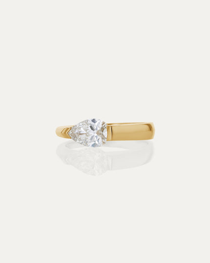 Marquise Shaped Three Stone Lab Grown Diamond Engagement Ring